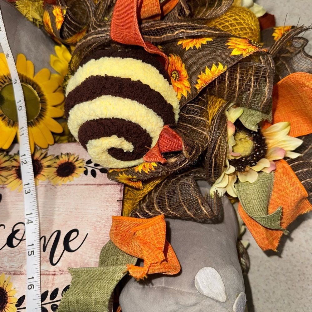 π Vintage One-of-a-Kind Elephant Fall Welcome Wreath β Handmade Decor - Picture 12 of 14